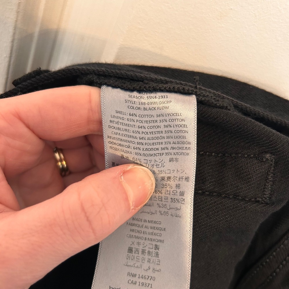 NWT RE/DONE High Rise Loose Crop Jeans Black Denim Size 24 Wide Structured Boho - Picture 11 of 12